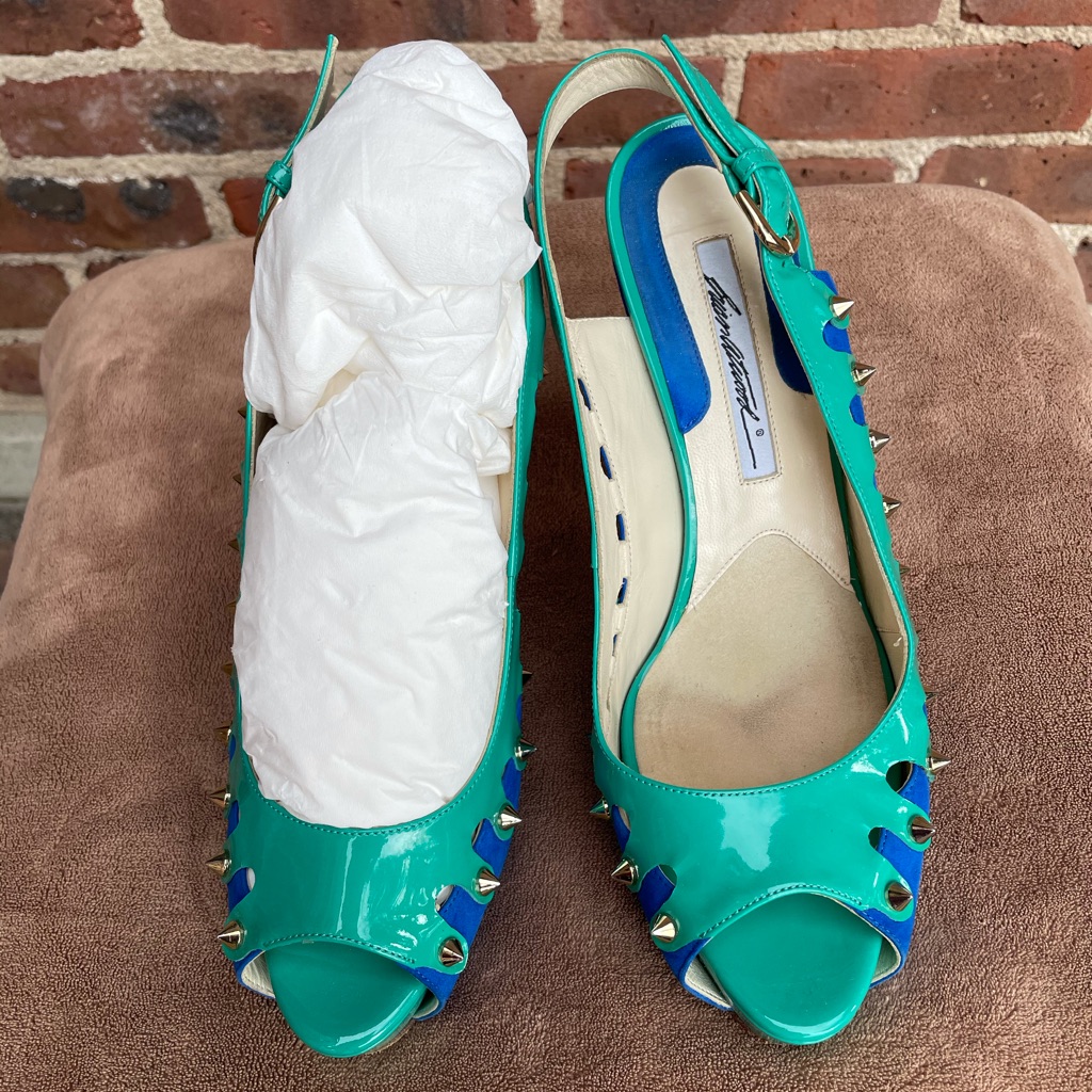 Brian Atwood Leather&Suede Studs Pumps Eu 39 Us 9